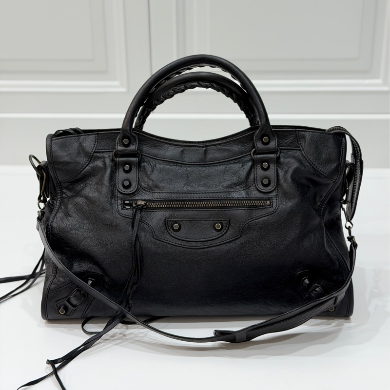 Balenciaga 巴黎世家 city Classic 黑色 機車包 手提包 斜背包 肩背包 側背包-0