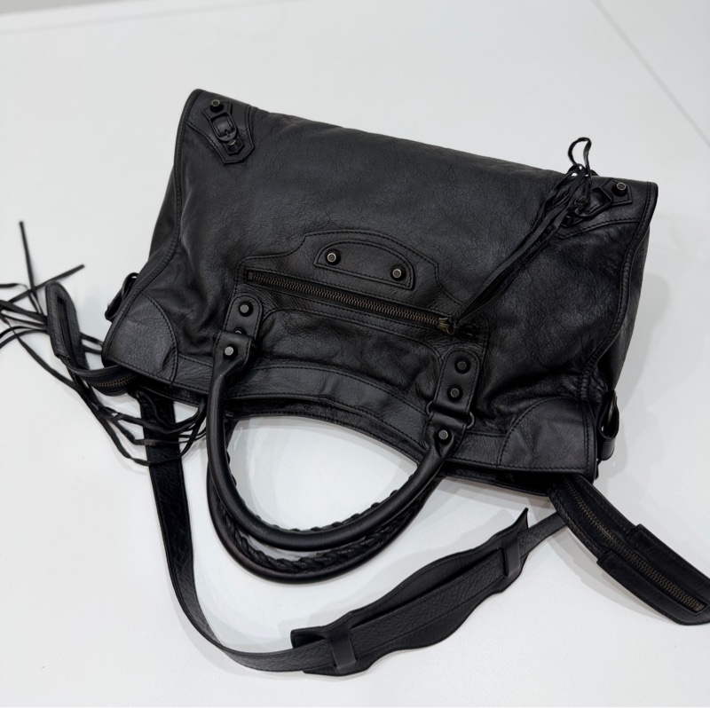 Balenciaga 巴黎世家 city Classic 黑色 機車包 手提包 斜背包 肩背包 側背包-2