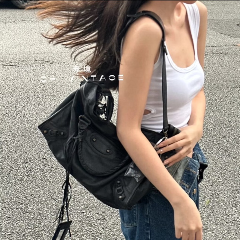 Balenciaga 巴黎世家 city Classic 黑色 機車包 手提包 斜背包 肩背包 側背包-4