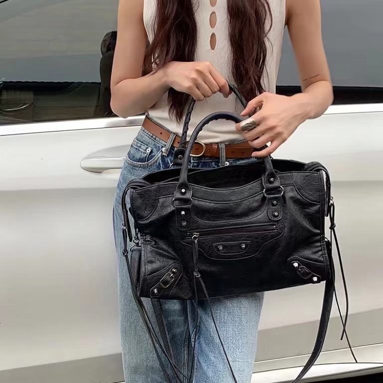 Balenciaga 巴黎世家 city Classic 黑色 機車包 手提包 斜背包 肩背包 側背包-5