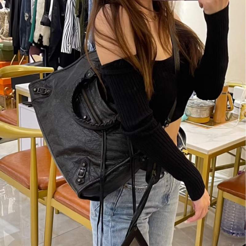 Balenciaga 巴黎世家 city Classic 黑色 機車包 手提包 斜背包 肩背包 側背包-6