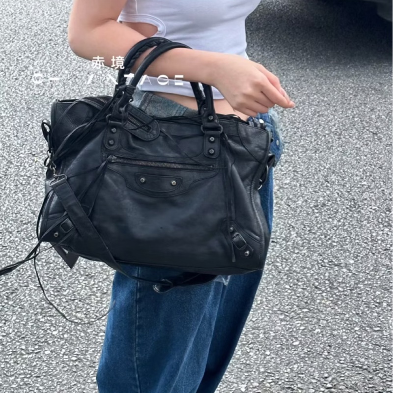 Balenciaga 巴黎世家 city Classic 黑色 機車包 手提包 斜背包 肩背包 側背包-8