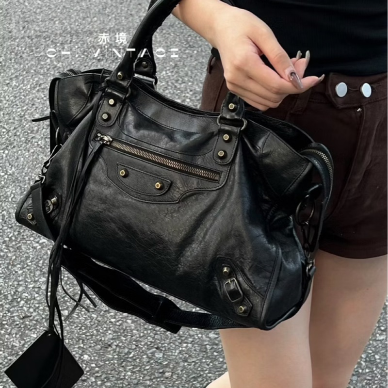 Balenciaga 巴黎世家 city Classic 黑色 機車包 手提包 斜背包 肩背包 側背包-9