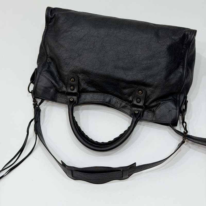 Balenciaga 巴黎世家 city Classic 黑色 機車包 手提包 斜背包 肩背包 側背包-10