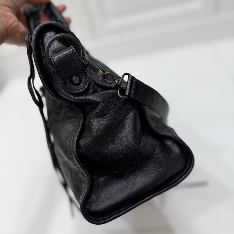 Balenciaga 巴黎世家 city Classic 黑色 機車包 手提包 斜背包 肩背包 側背包-12