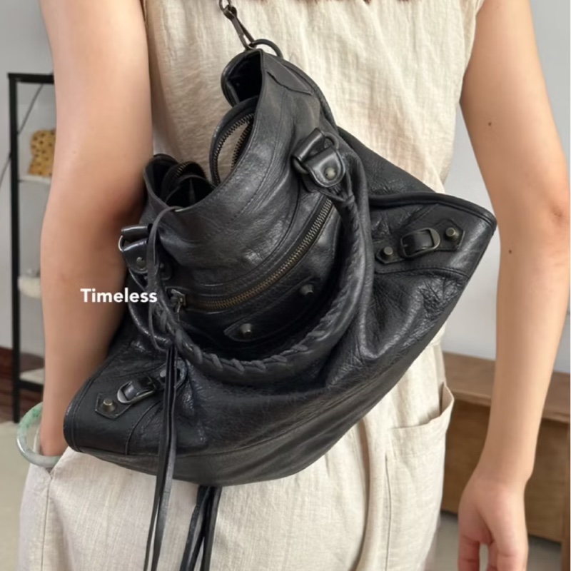 Balenciaga 巴黎世家 city Classic 黑色 機車包 手提包 斜背包 肩背包 側背包-15