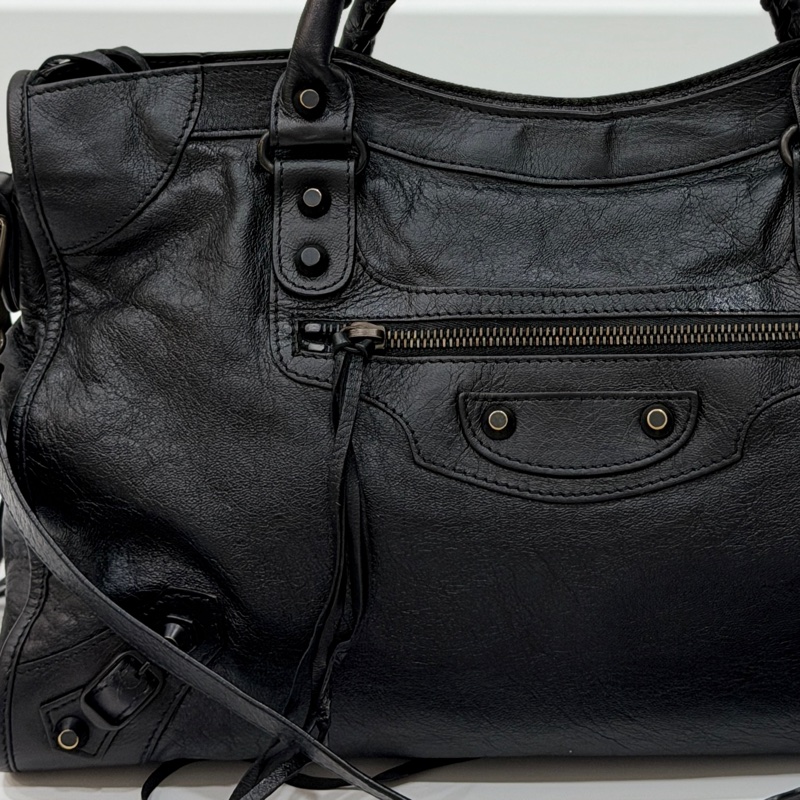 Balenciaga 巴黎世家 city Classic 黑色 機車包 手提包 斜背包 肩背包 側背包-37