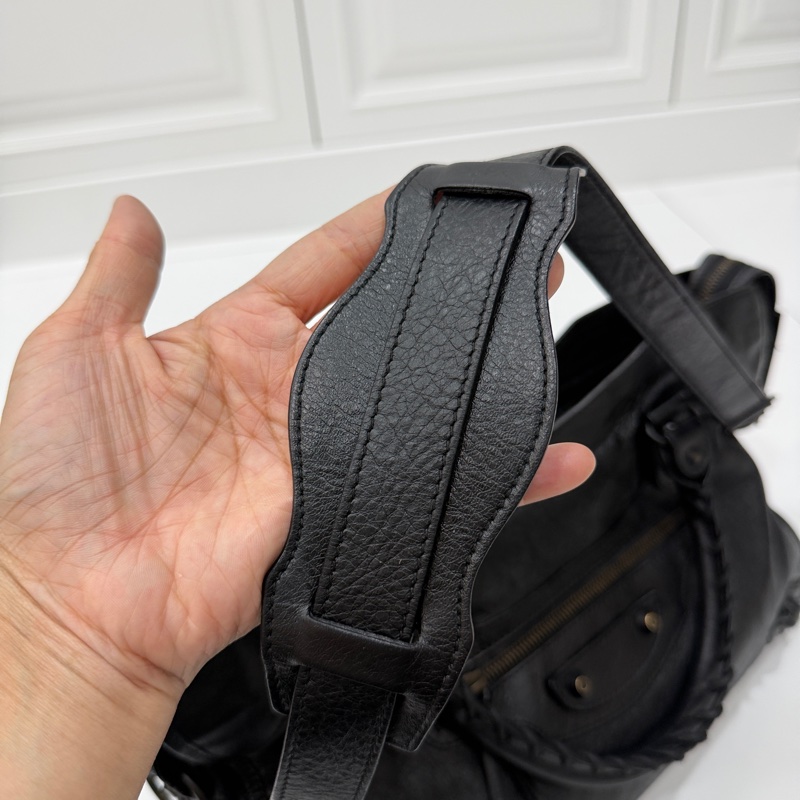 Balenciaga 巴黎世家 city Classic 黑色 機車包 手提包 斜背包 肩背包 側背包-45