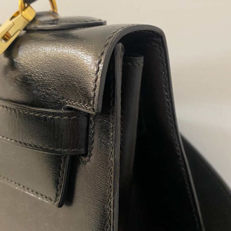 愛馬仕Hermes ◯T刻 黑金kelly32 Box皮-5