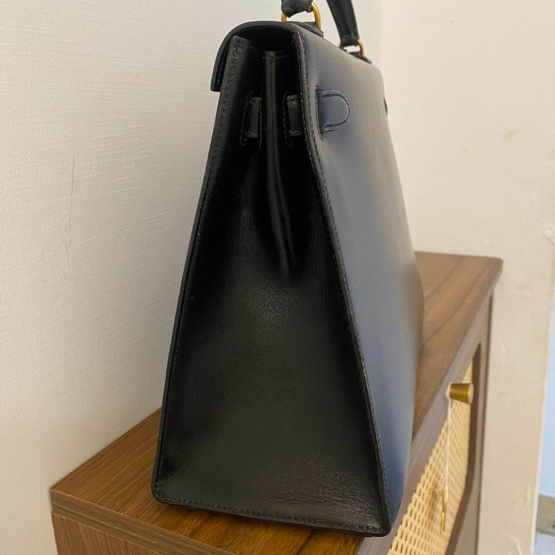 愛馬仕Hermes ◯T刻 黑金kelly32 Box皮-7