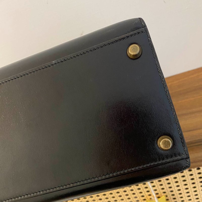愛馬仕Hermes ◯T刻 黑金kelly32 Box皮-13