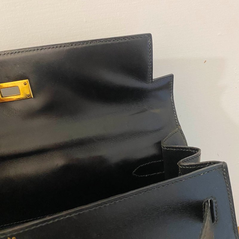 愛馬仕Hermes ◯T刻 黑金kelly32 Box皮-21
