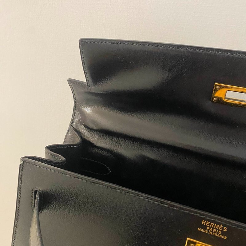 愛馬仕Hermes ◯T刻 黑金kelly32 Box皮-22