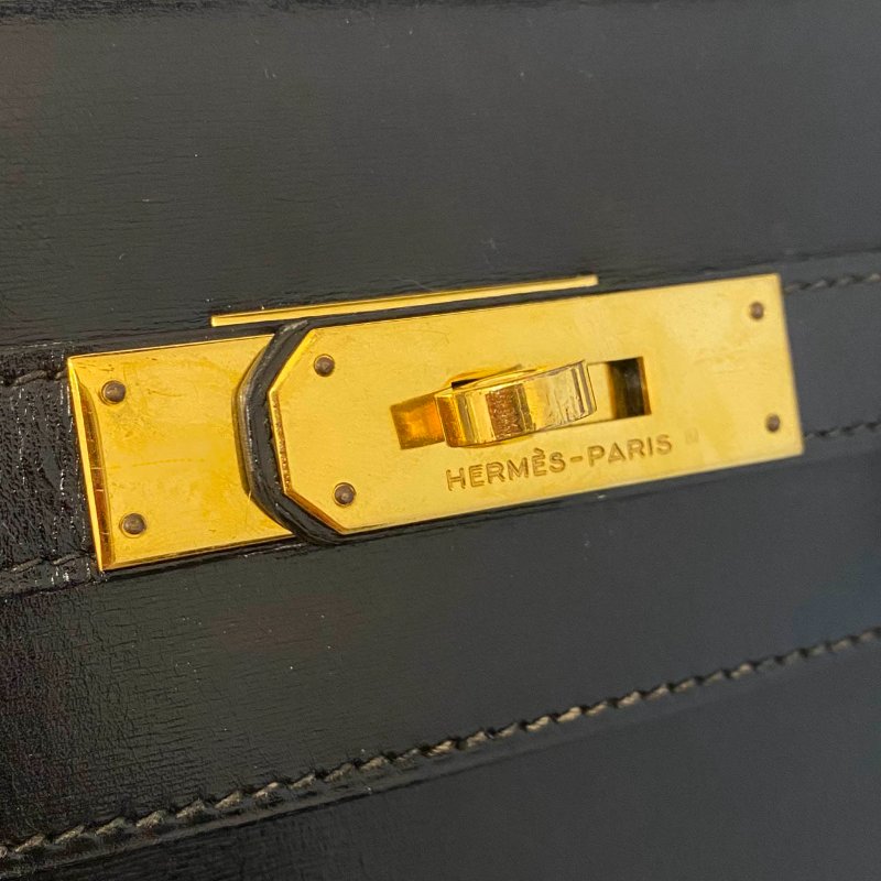 愛馬仕Hermes ◯T刻 黑金kelly32 Box皮-23