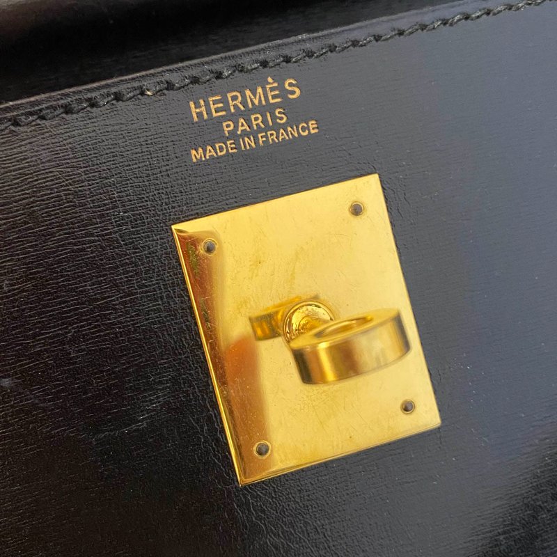 愛馬仕Hermes ◯T刻 黑金kelly32 Box皮-24