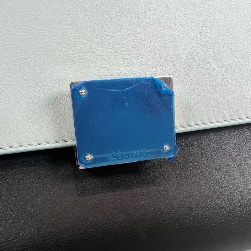 CELINE 藍拚黑Trapaze Bag鞦韆包-7