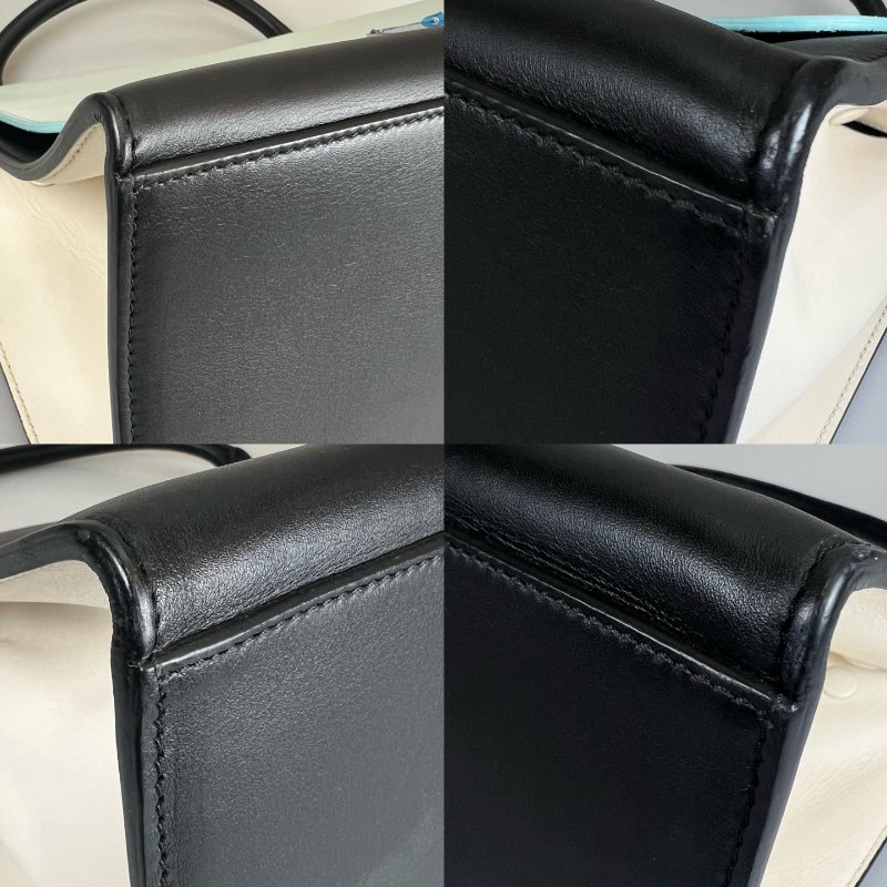 CELINE 藍拚黑Trapaze Bag鞦韆包-9