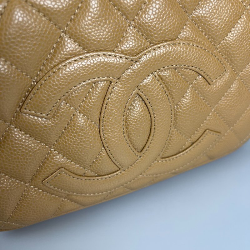 CHANEL 單肩HOBO 荔枝奶茶 A20993/ 8開-6