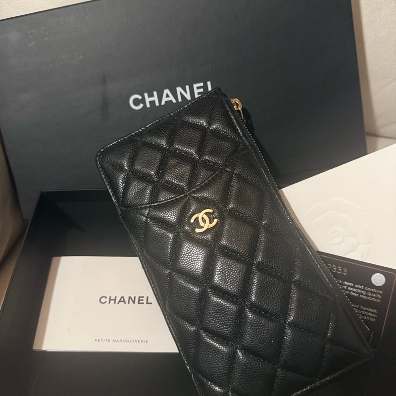 ✨ Chanel 經典黑金長扁夾✨-9