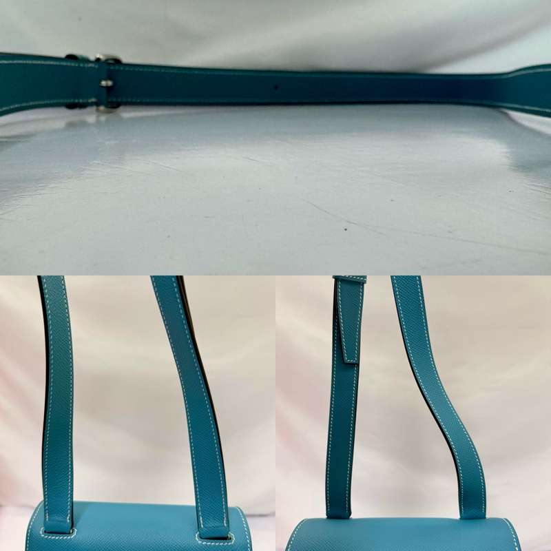 愛馬仕 HERMES  Della Cavalleria 18 Mini 馬銜扣斜背包 Epsom 牛皮 藍色（B刻）-6