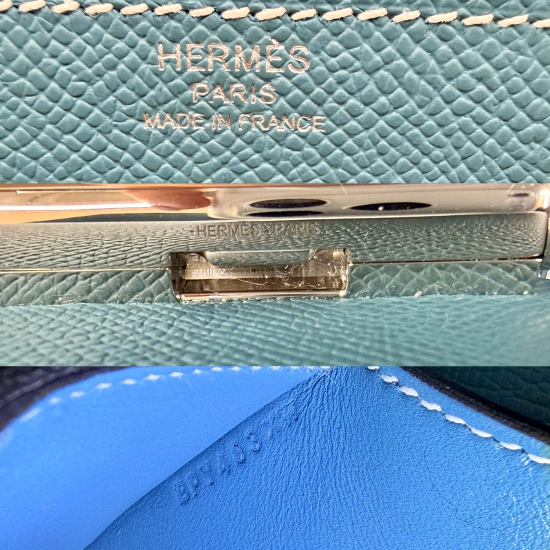 愛馬仕 HERMES  Della Cavalleria 18 Mini 馬銜扣斜背包 Epsom 牛皮 藍色（B刻）-7