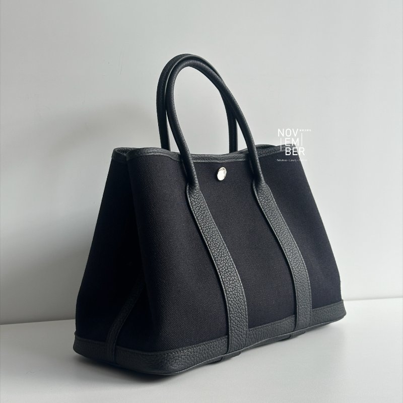 全新全配有購證🙌🏻 Hermès 愛馬仕 Garden Party 30 帆布黑🖤 花園包💐-1