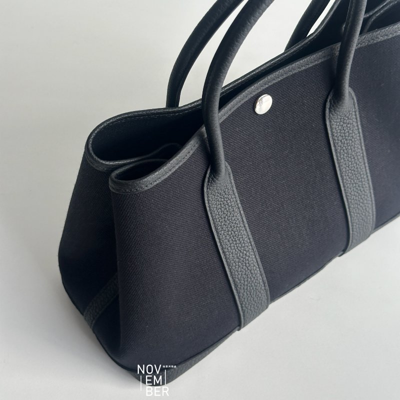 全新全配有購證🙌🏻 Hermès 愛馬仕 Garden Party 30 帆布黑🖤 花園包💐-4