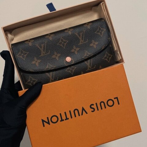 LV 原花EMILIE內拼粉長夾