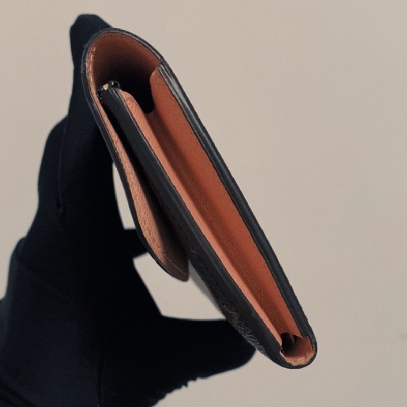 LV 原花EMILIE內拼粉長夾-3