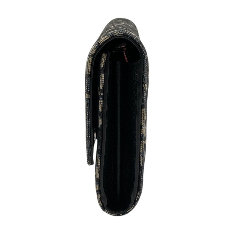 DIOR QBLIQUE 編織緹花 長夾 藍色-5