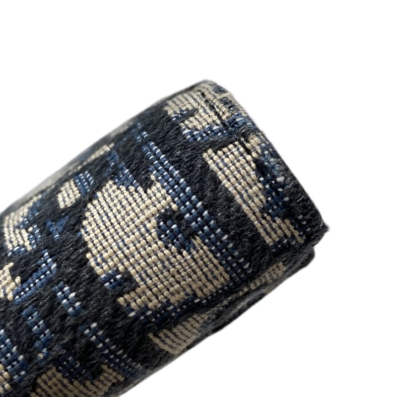 DIOR QBLIQUE 編織緹花 長夾 藍色-7