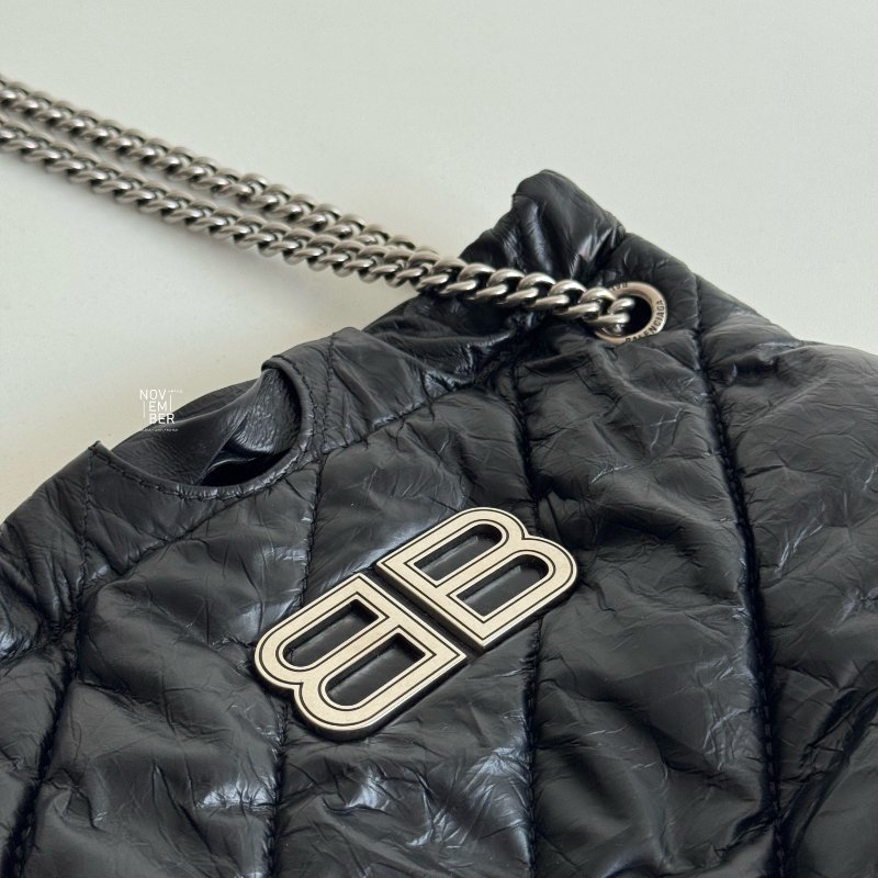 99新🆕 Balenciaga 巴黎世家 Crush BB Tote 垃圾袋 黑色銀釦-2