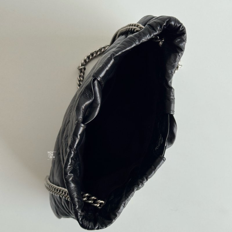 99新🆕 Balenciaga 巴黎世家 Crush BB Tote 垃圾袋 黑色銀釦-4