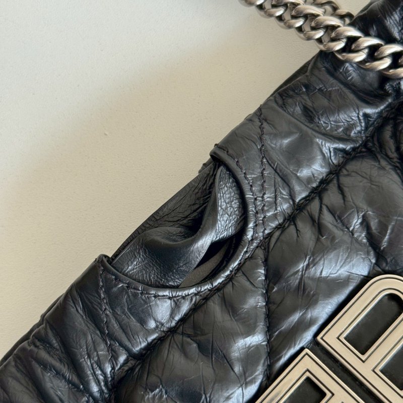 99新🆕 Balenciaga 巴黎世家 Crush BB Tote 垃圾袋 黑色銀釦-6