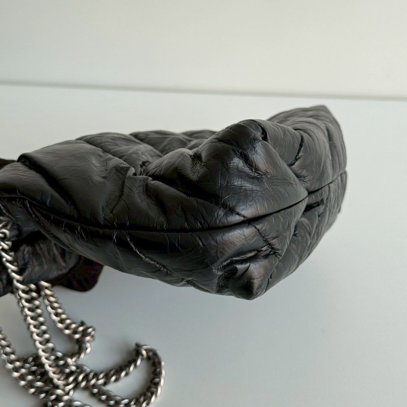 99新🆕 Balenciaga 巴黎世家 Crush BB Tote 垃圾袋 黑色銀釦-8