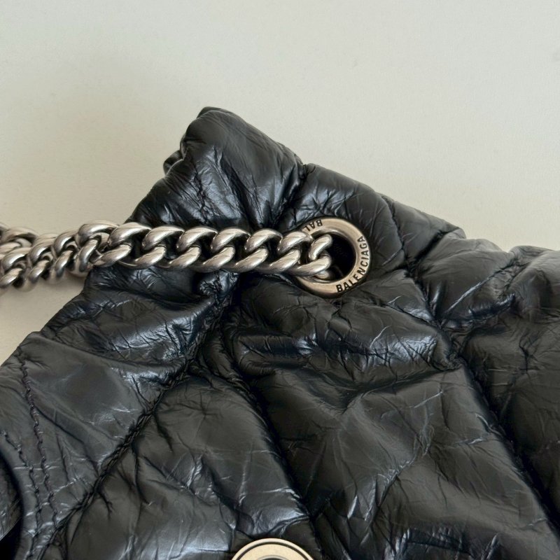 99新🆕 Balenciaga 巴黎世家 Crush BB Tote 垃圾袋 黑色銀釦-12