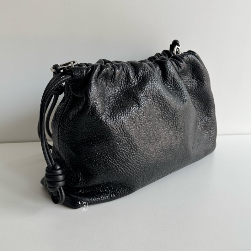 99新🆕 LOEWE 羅意威 Flamenco Purse 黑色銀釦-2