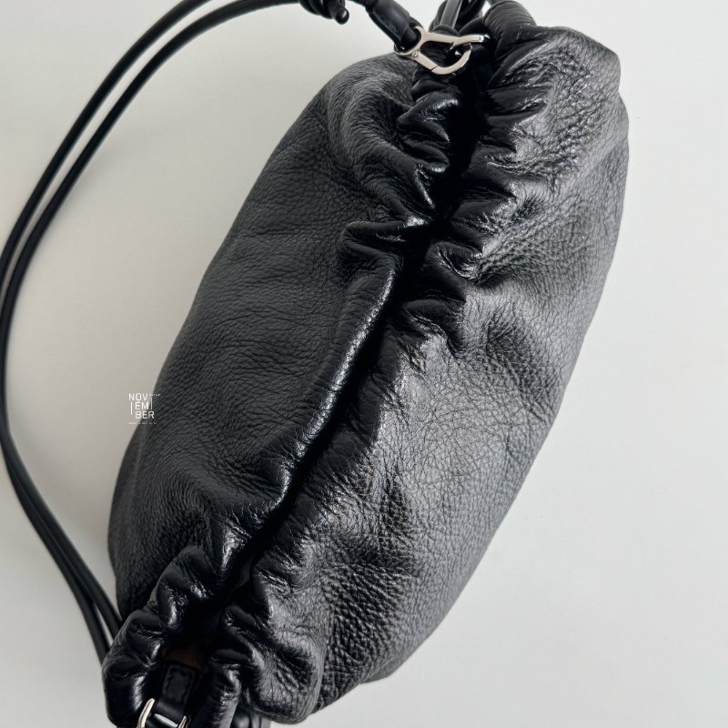 99新🆕 LOEWE 羅意威 Flamenco Purse 黑色銀釦-3