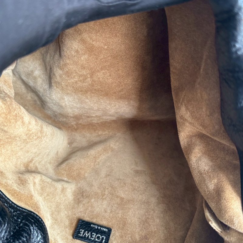 99新🆕 LOEWE 羅意威 Flamenco Purse 黑色銀釦-6