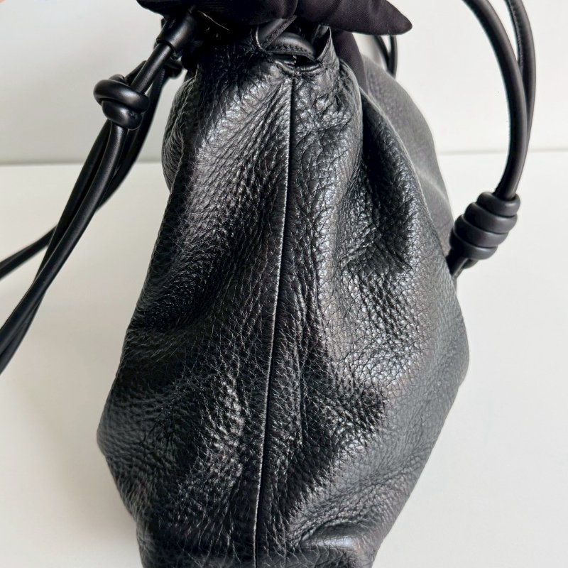 99新🆕 LOEWE 羅意威 Flamenco Purse 黑色銀釦-9