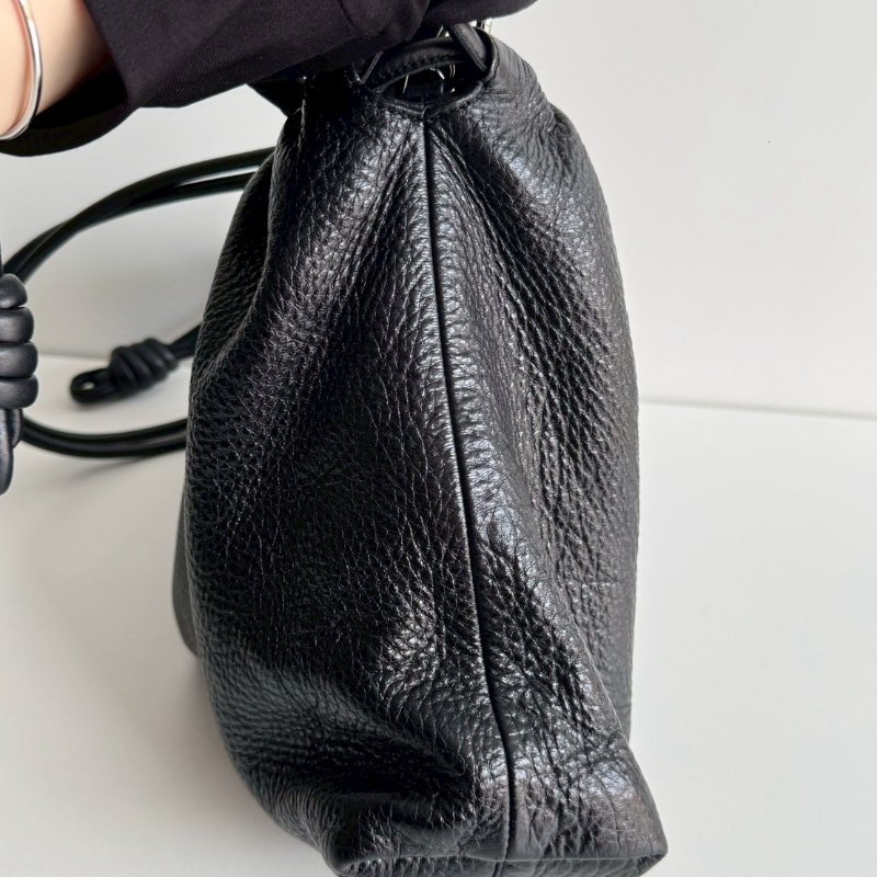 99新🆕 LOEWE 羅意威 Flamenco Purse 黑色銀釦-10