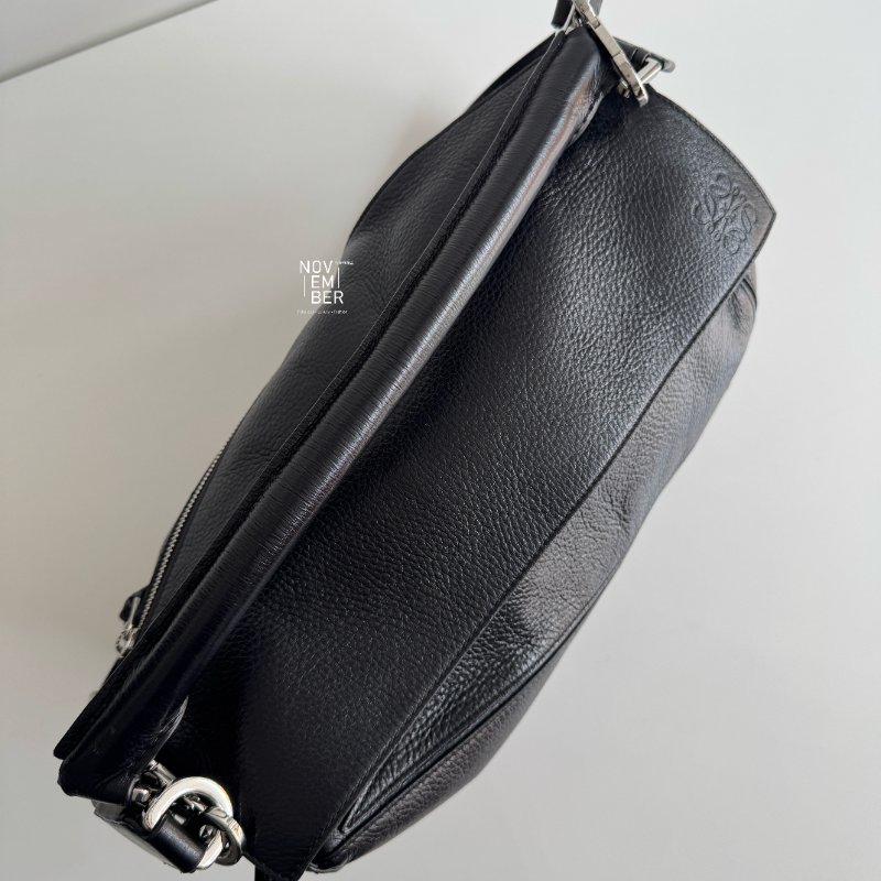 99新🆕 全配有購證✨ LOEWE 羅意威 Puzzle Medium 黑色銀釦-3