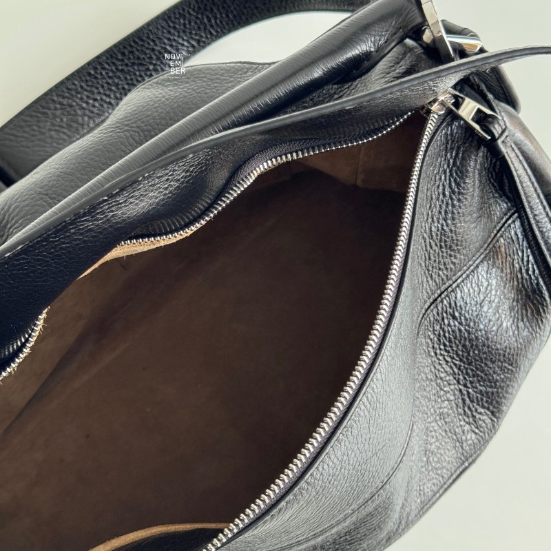 99新🆕 全配有購證✨ LOEWE 羅意威 Puzzle Medium 黑色銀釦-4