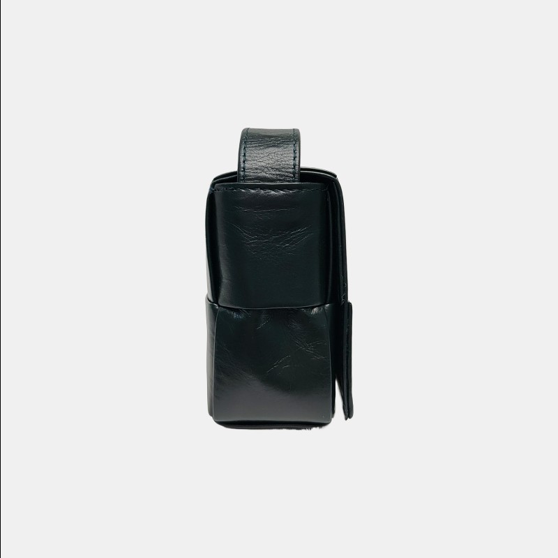 BOTTEGA VENETA Cassette 迷你深綠色牛皮編織單肩包斜挎包銀色五金-2