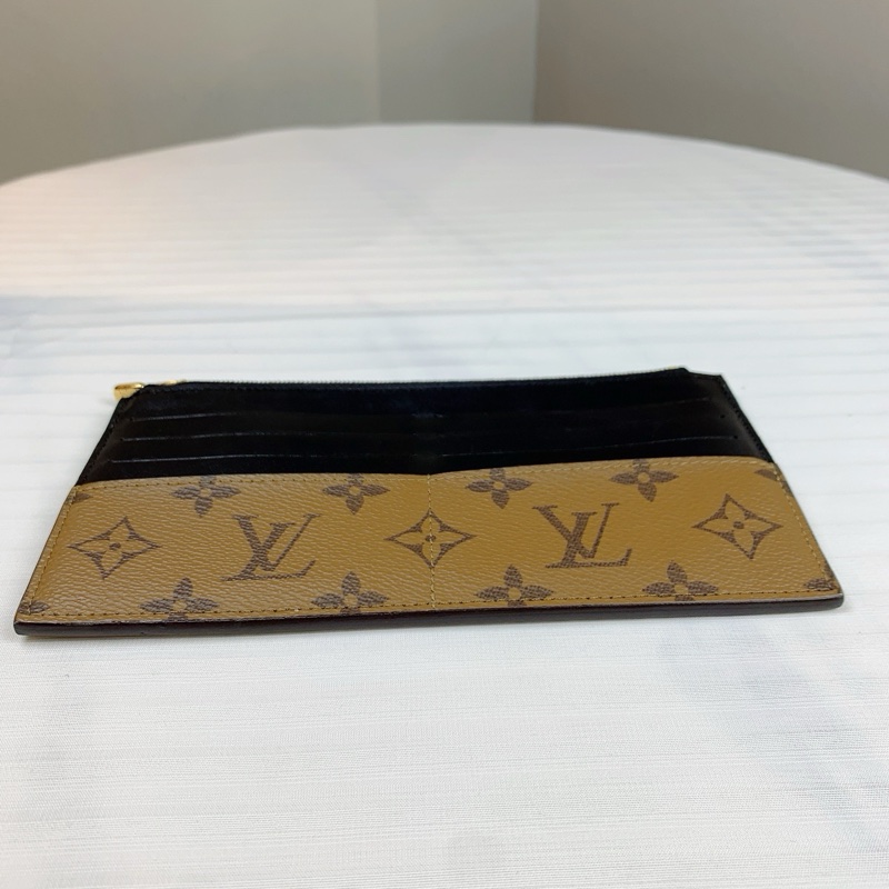 路易威登/Louis Vuitton Slim Purse Monogram Reverse 塗層帆布和牛皮革 20 x 11 x 0.5-3