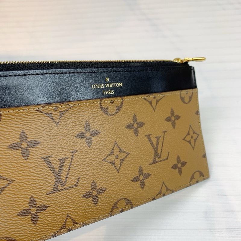 路易威登/Louis Vuitton Slim Purse Monogram Reverse 塗層帆布和牛皮革 20 x 11 x 0.5-5