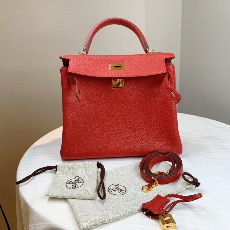 愛馬仕/Hermes 紅色Kelly 28*11*22-1