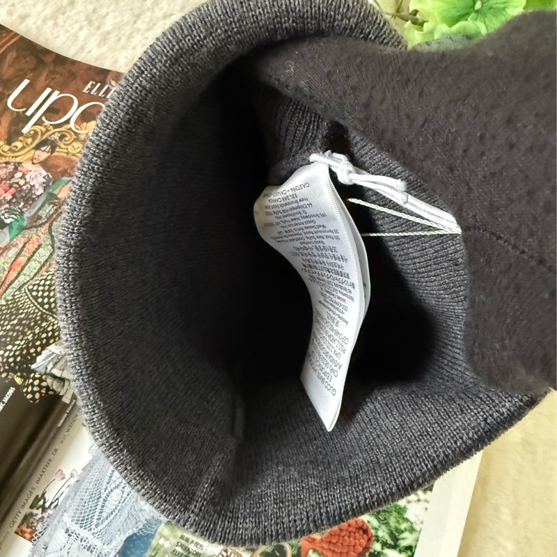 粉字Logo 刺繡羊毛毛帽(灰色)-2