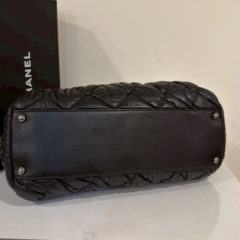 99新wsw)全網最低價 朵泡芙托特包手提單肩包 Chanel 香奈兒黑銀菱格紋雲-13