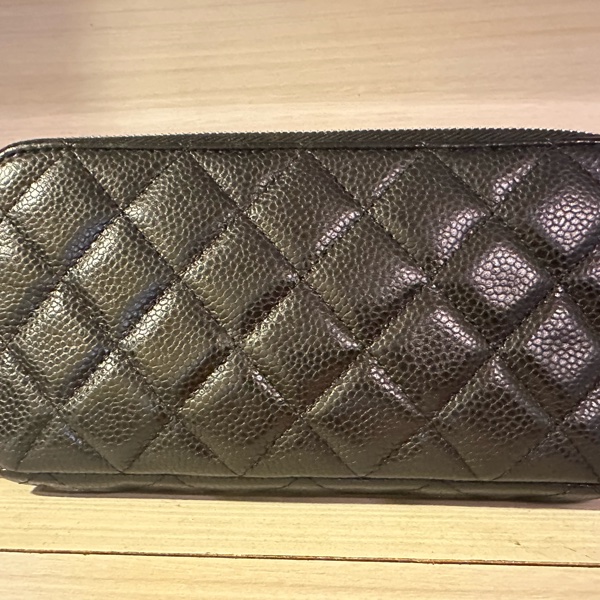 ✨ CHANEL ⭐ 經典黑金荔枝紋 WOC 雙拉鍊手機包 - 絕版實用款 ✨-6